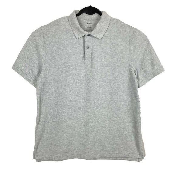 L.L. Bean Polo Banded Short Sleeve Without Pocket Men's Traditional Large Gray - Picture 1 of 8